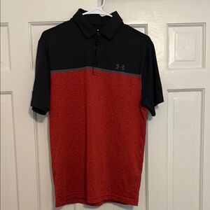 Under Armour Black and Red Polo Shirt Casual Comfort